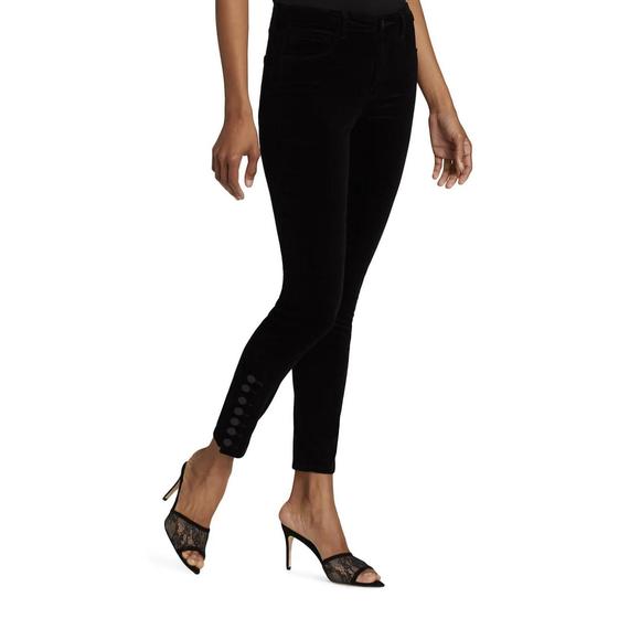 NEW L'AGENCE piper velvet jeans in noir - Picture 4 of 4